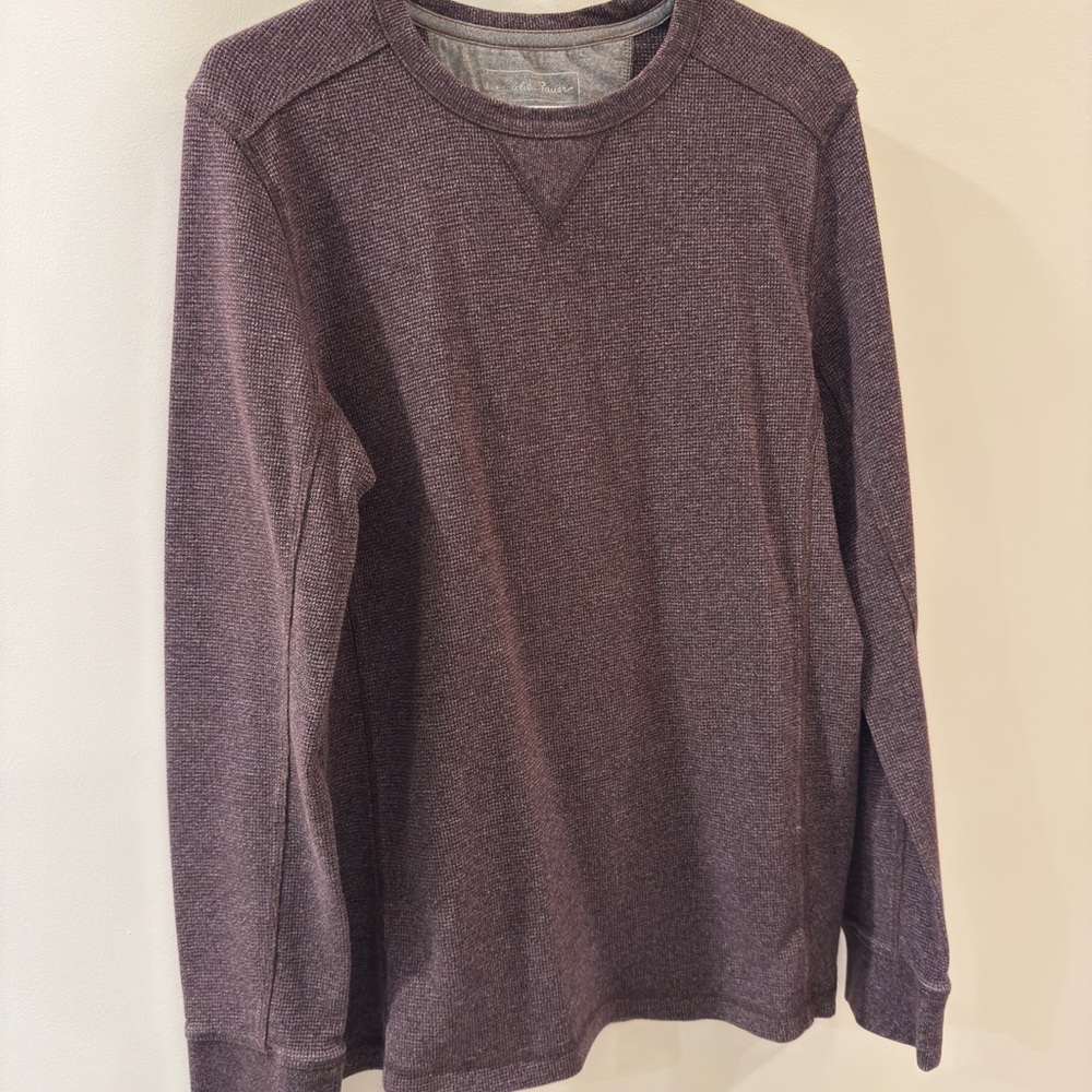 Eddie Bauer Plum Textured Crewneck Top